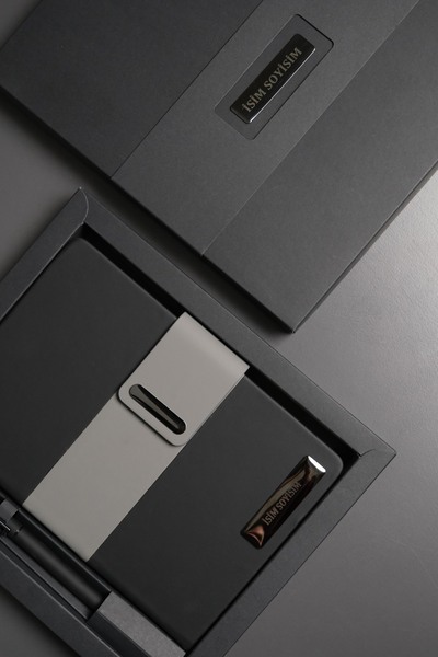 locko Kişiye Özel Kutulu Siyah Vegan Deri Defter 224 Sayfa Çizgili Kalemli İs...