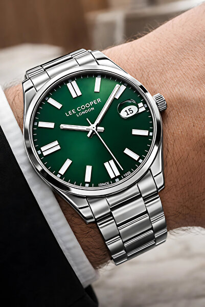 Lee Cooper Silver Color Steel Cord Men's Wristwatch 3Atm Bracelet Sdlc032