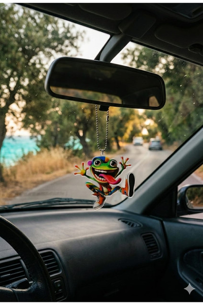 BsElektronik زينة مرآة السيارة مزدوج الوجهين تصميم على شكل ضفدع لطيف من البلي...