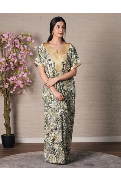 hendam Elegant women's jalabiya made from 100% natural viscose with paisley p...