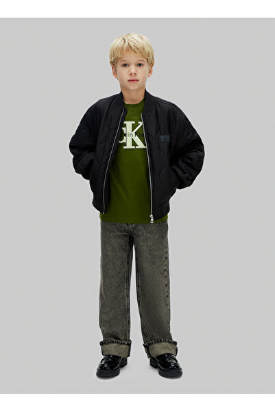 Calvin Klein Baskılı Yeşil Erkek Çocuk T-Shirt IB0IB02635LTQ