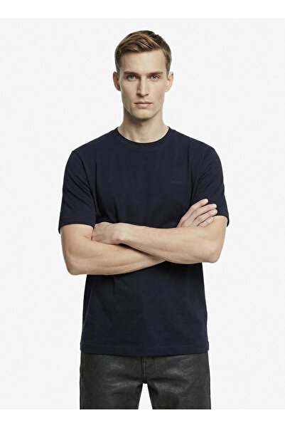 BOSS Bisiklet Yaka Siyah Erkek T-Shirt Te_interlock_50554790