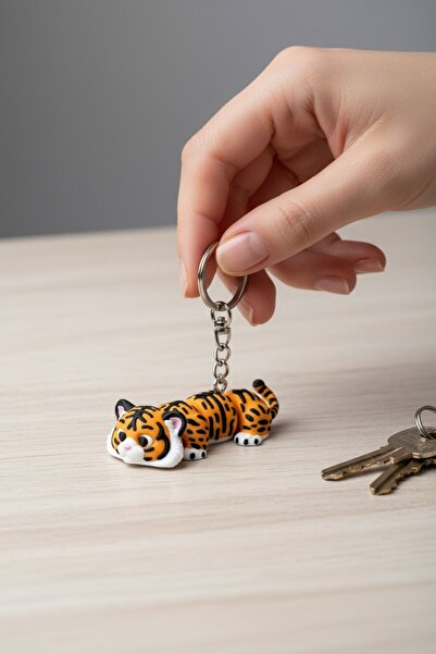 Pazarois Animated with Tiger Figure Keychain