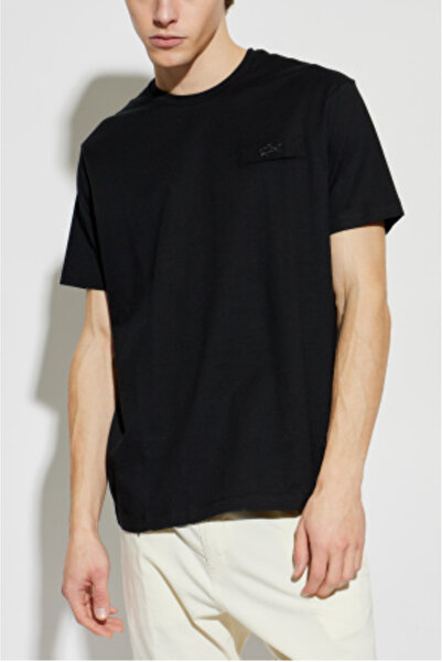PAUL&SHARK Men's Short Sleeve Crew Neck Relaxed Fit Black T-Shirt 26411038A-011