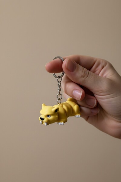 Pazarois Movable Sword-Toothed Tiger Figure Keychain