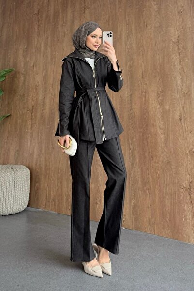 Şulemoda Giyim Peny Trousered Jeans Suit Brown