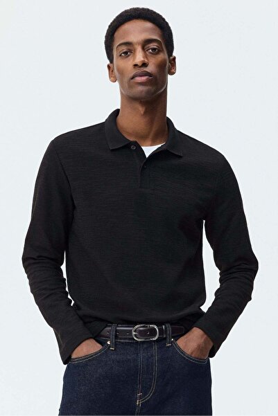 H&M Slim Fit Long-sleeve polo shirt