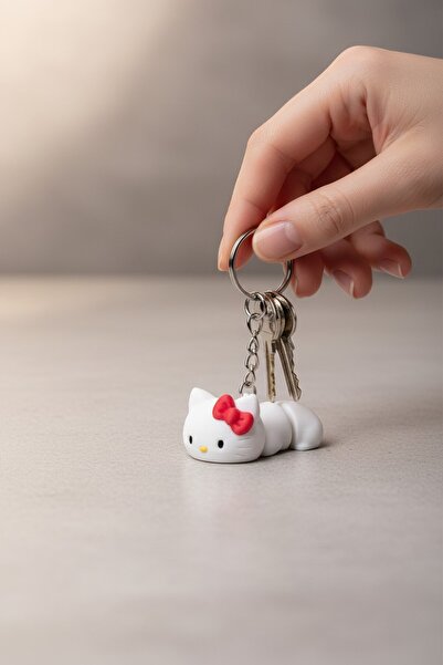Pazarois Hello Kity Cute Cat Figurine Movable Keychain