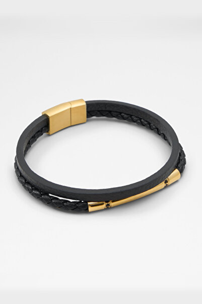 Aldo BEAU - Erkek Siyah Hakiki Deri Bileklik