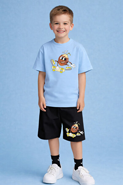 CACTUS COLLECTION Комплект от къси панталони и тениска с кокосово принт