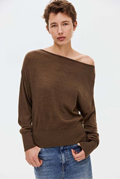 H&M Fine-knit one-shoulder top
