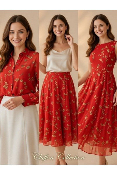 MEKİK MANİFATURA cu model ȚESĂTURĂ DE ȘIFON