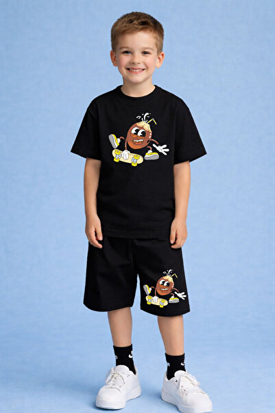 CACTUS COLLECTION Комплект от къси панталони и тениска с кокосово принт