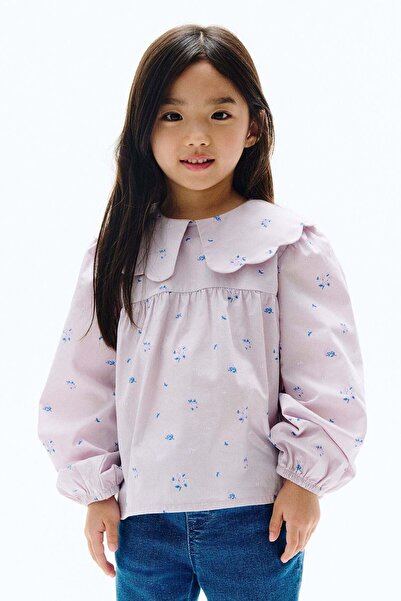 H&M بلوزة قطنية بياقة