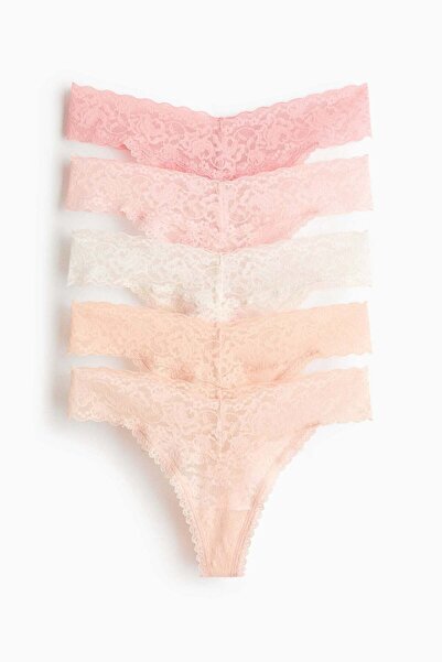 H&M مجموعة من 5 سراويل داخلية من الدانتيل