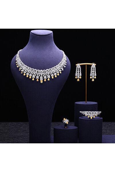 jewelrystore Hot Sale Dubai Jewelry Sets Cubic Zirconia Wedding Bridal Jewelr...