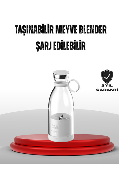 ZERO LAND 1680343782 Taşınabilir USB Şarjlı Taze Meyve (74303) Suyu Bler