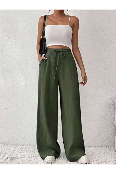 DRESSIFY WOMEN’S FASHION Γυναικείο παντελόνι με ψηλή μέση μπροστά Με δέσιμο W...