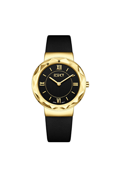 ECSTACY Women's Analog Black Dial Watch - E25506-GLBB