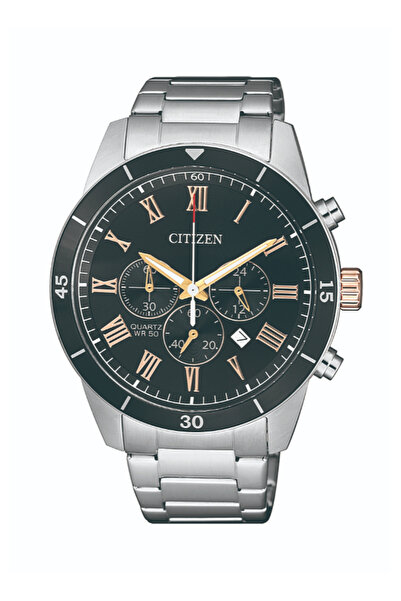 Citizen ساعة رجالية تناظرية بمينا أسود - AN8168-51H