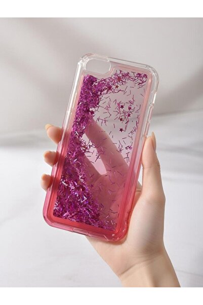 TECNOTREND iPhone 5/5S Uyumlu Simli YıldıZLı Hareketli sıvı şeffaf bir siliko...