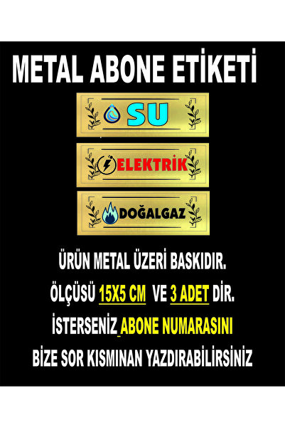 sıradışıhediyem Electricity, Water, Natural Gas Subscriber Labels Metal Plate...