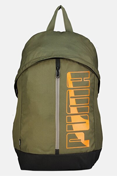 Puma حقيبة ظهر رجالية من ماركة بايونير بشعار العلامة التجارية، لون زيتوني داكن