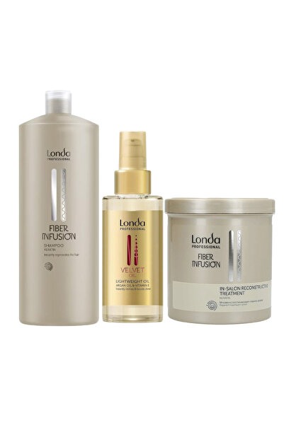 Londa Professional Promo Set Fiber Infusion, Shampoo 1000 ml, Treatment 750 m...