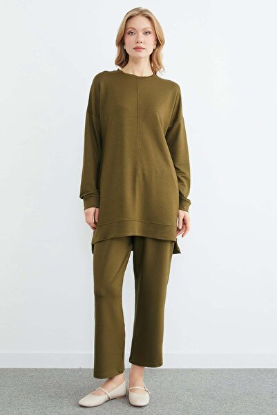 Fulla Moda Large Size Fullamodest Çimalı Modal 2-Piece Set