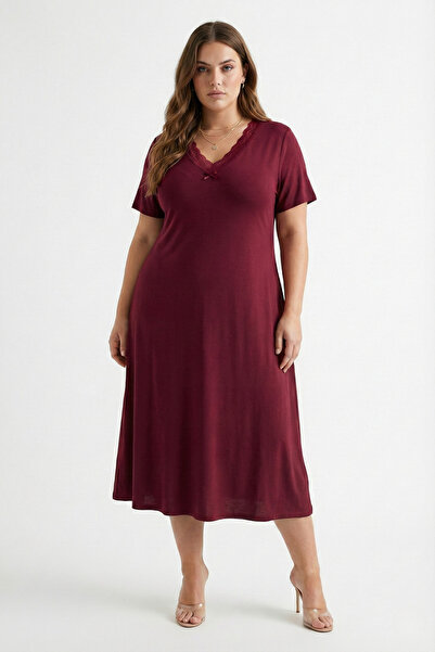 Elisho Lace Detailed Bamboo Flared Skirt Dress