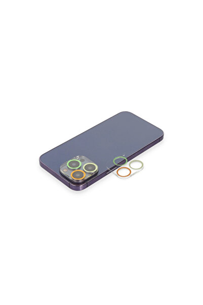 eco port Iphone 13 Pro Max Colorful Camera Lens Protection Glass - Yellow-orange