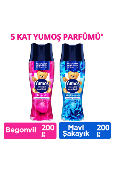 Yumoş Çamaşır Parfümü Begonvil 200g x1 + Çamaşır Parfümü Mavi Şakayık 200g x1