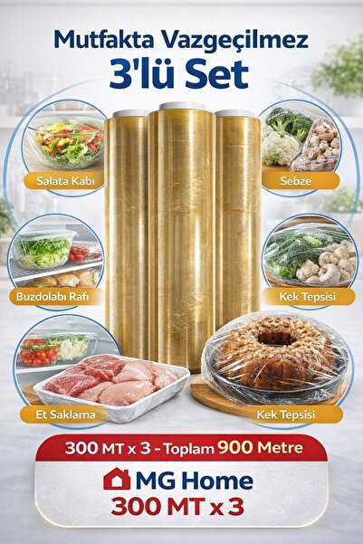 VENON 3 Pieces ❤️   300 Meters X 30 cm ❤️   Food Stretch Film ❤️ Gold Smooth ...