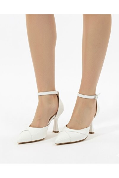 Felisya Butik Heeled Flat and Crocodile Patterned Evening Dress Shoes 8.5cm -...