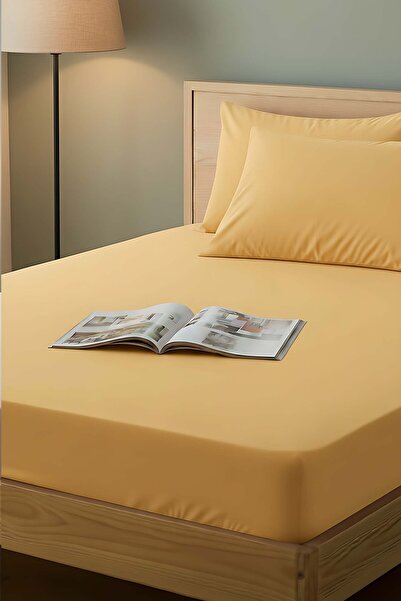 Rivaİstanbul Yellow cotton double elastic sheet 160x200
