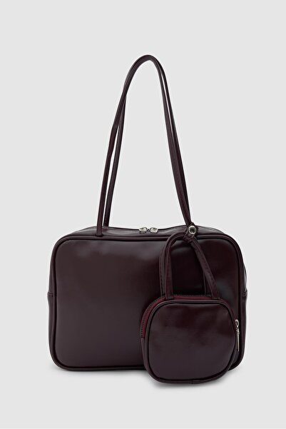 Shule Bags Choker with Charms Shoulder Bag Plum