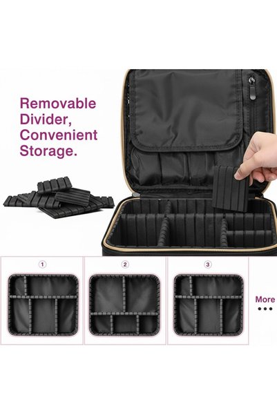onesea Travel Makeup Case, Cosmetic Organizer Bag Makeup Case With Compartment Makeup Bursh Set Storage Bag