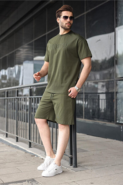 Madmext Khaki Men's Shorts T-Shirt Set E7347