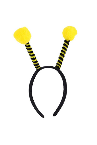 shopwave Mega Bee Crown Bee Maya Crown with Yellow Pompoms for Shows 25X11 cm