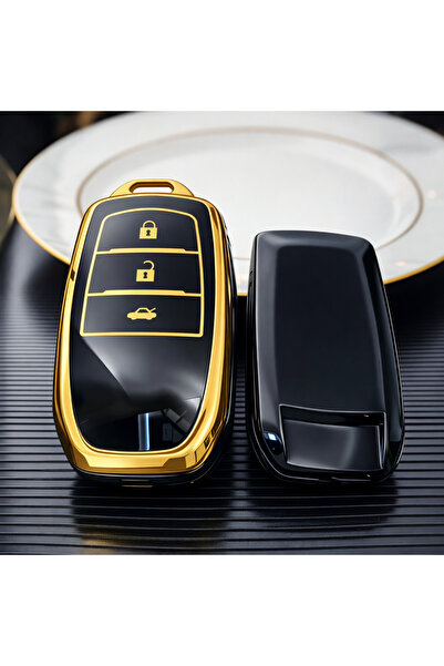 YıldızTuning Husă pentru chei Toyota Camry Accesoriu negru-auriu