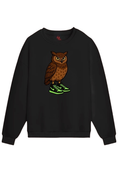 Rabona Fashion Φούτερ με στάμπα Street Spirit Owl / Φούτερ με κουκούλα (Προαι...