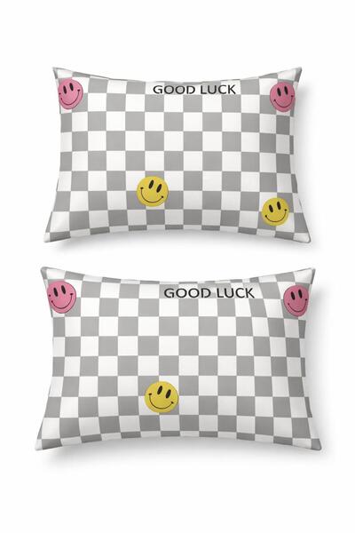 Eponj Home 2-Pack Pillowcase Good Luck Gray