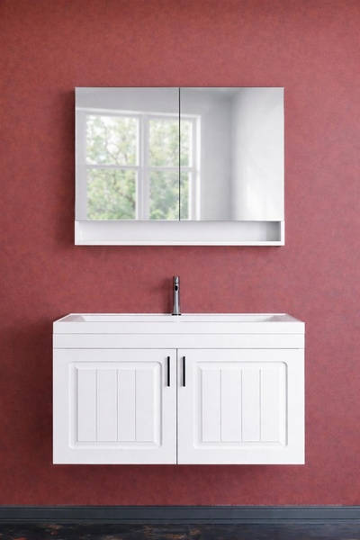 Gold Ban-yom ARİA 100 BEYAZ MDF Banyo Mobilyası Seti