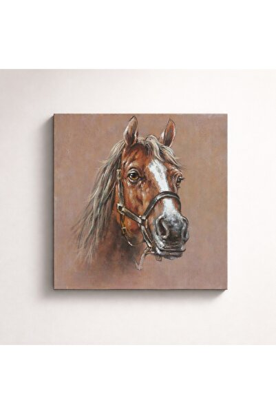 OEM Tablou Reliefat 3D Pictat cu Cap de Cal 80x80cm - Kael