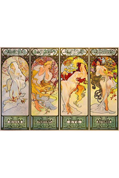 Bluebird Παζλ 1000 κομματιών - Άλφονς Μούχα: Τέσσερις Εποχές, 1900 (Art-by-Bl...