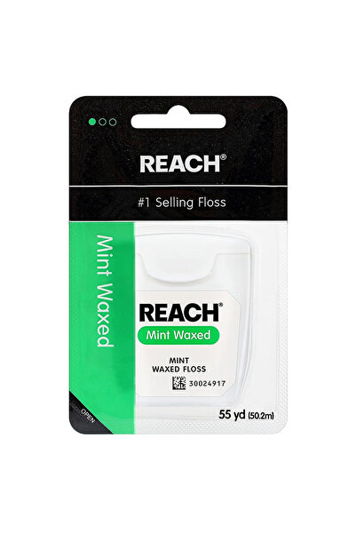 REACH Dental Floss, Reach, Plaque Removal, Tear-Resistant Waxed, 50 m