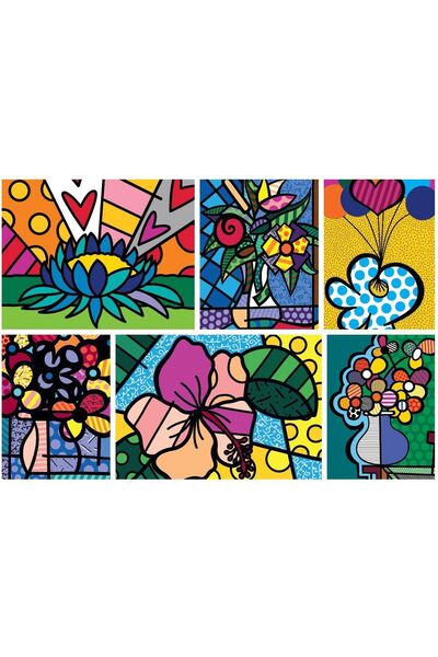 Bluebird Puzzle 2000 pieces - Romero Britto: Collage: Flowers (Bluebird-Puzzl...