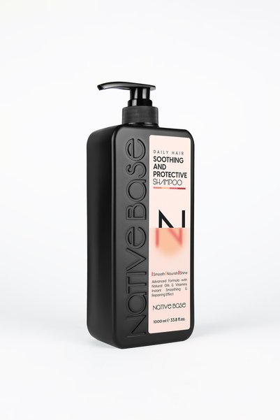 Native Base Calming and Protecting Shampoo 1000 ml Gently Cleanses, Nourishes and Prevents Frizz