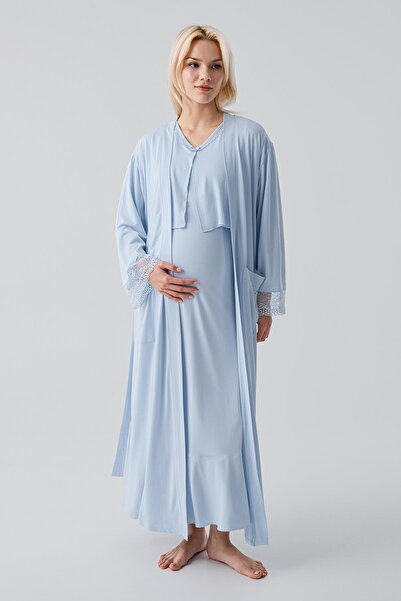 Artış Long Sleeve Lace Piece Nursing Set with Stretchy Viscose Nursing Compar...