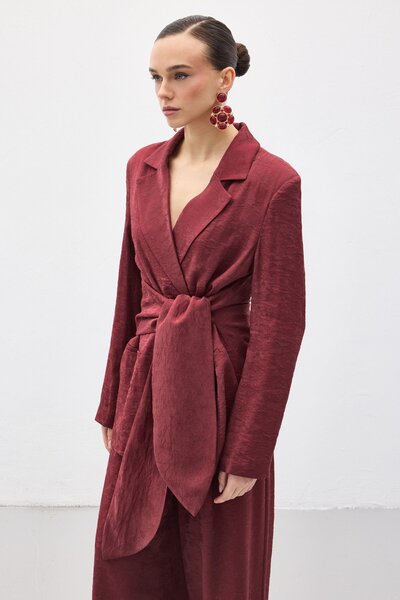 Sateen Freya Jacket - Burgundy